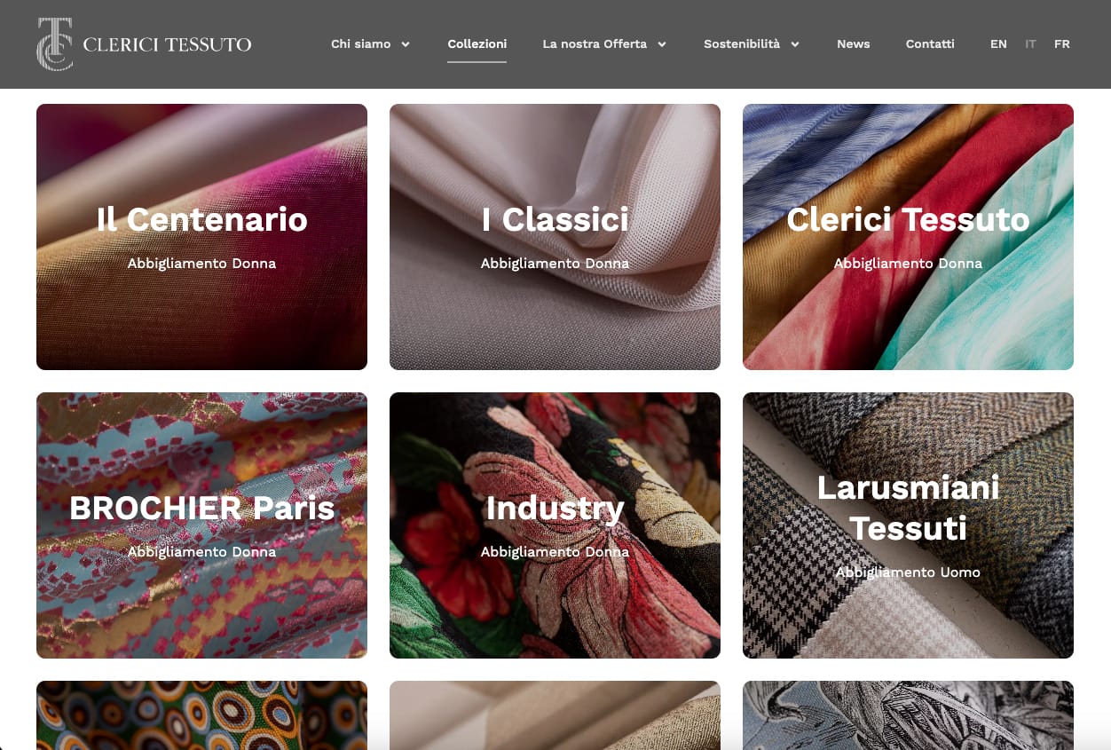 Sito web per Clerici Tessuto