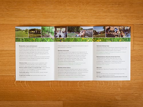 progetto grafico e realizzazione brochure per parchi, ville, musei Lago di Como